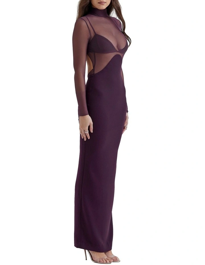 Safiya Maxi Dress in Black Grape