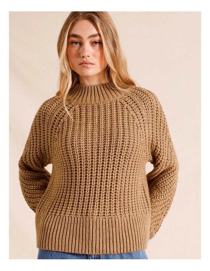Chunky Jumper in Tan