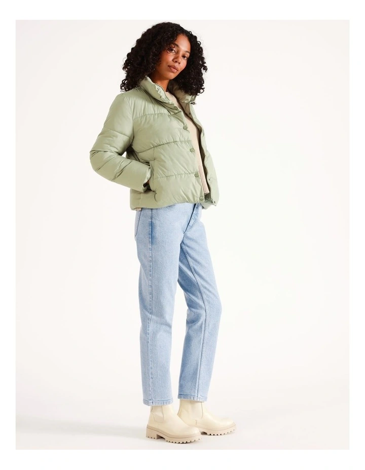 Puffer Jacket in Green Tea