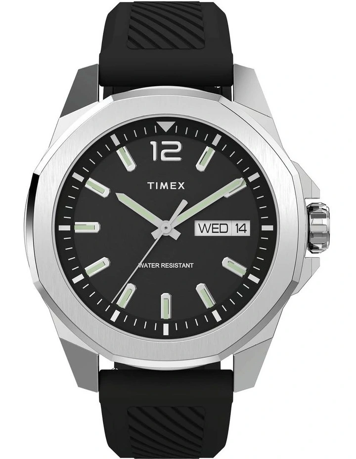 Essex Ave Rubber Watch in Black