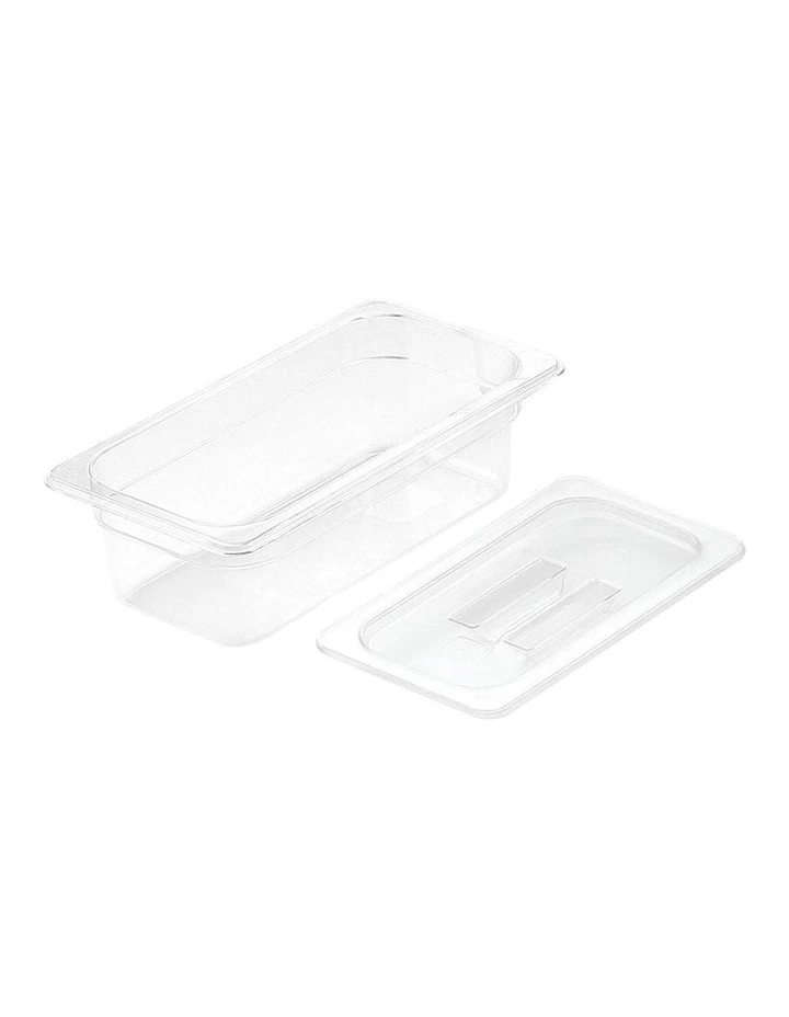 Gastronorm Pan 1/3 Food Tray with Lid 100mm in Clear