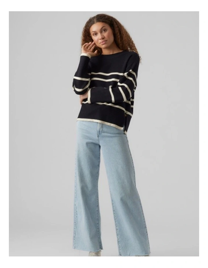 Saba Stripe Knitted Jumper in Black