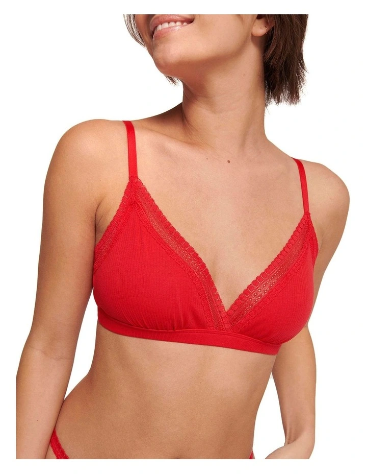 Ribbed Bralette in Campari