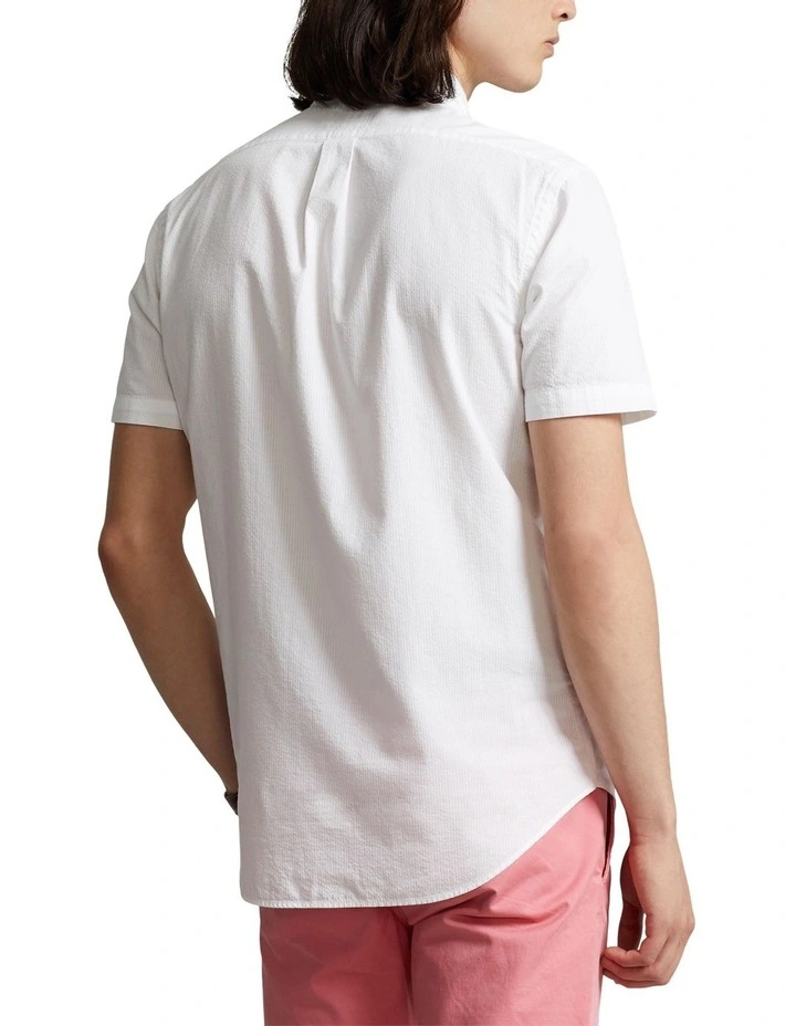Classic Fit Seersucker Shirt in White