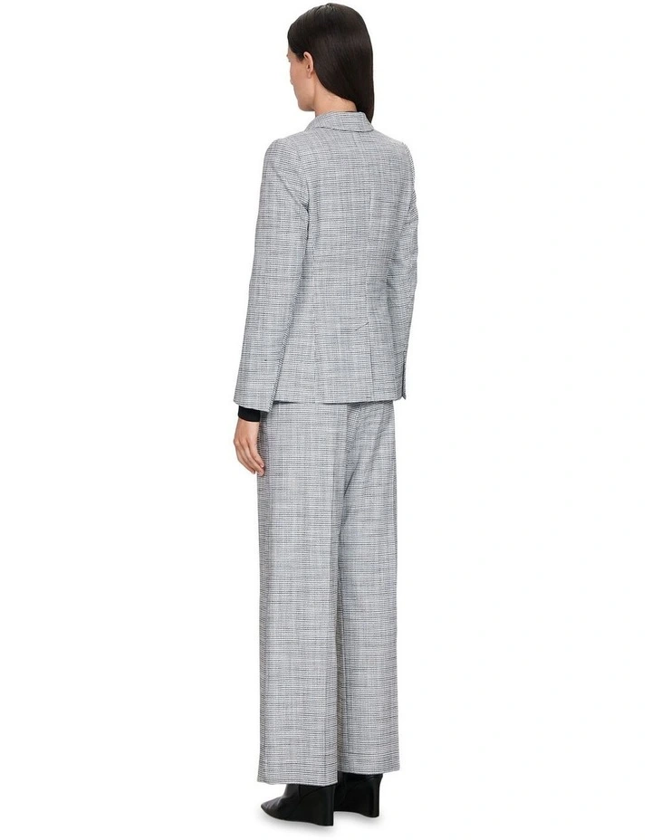 Stretch Check Blazer in Black/White