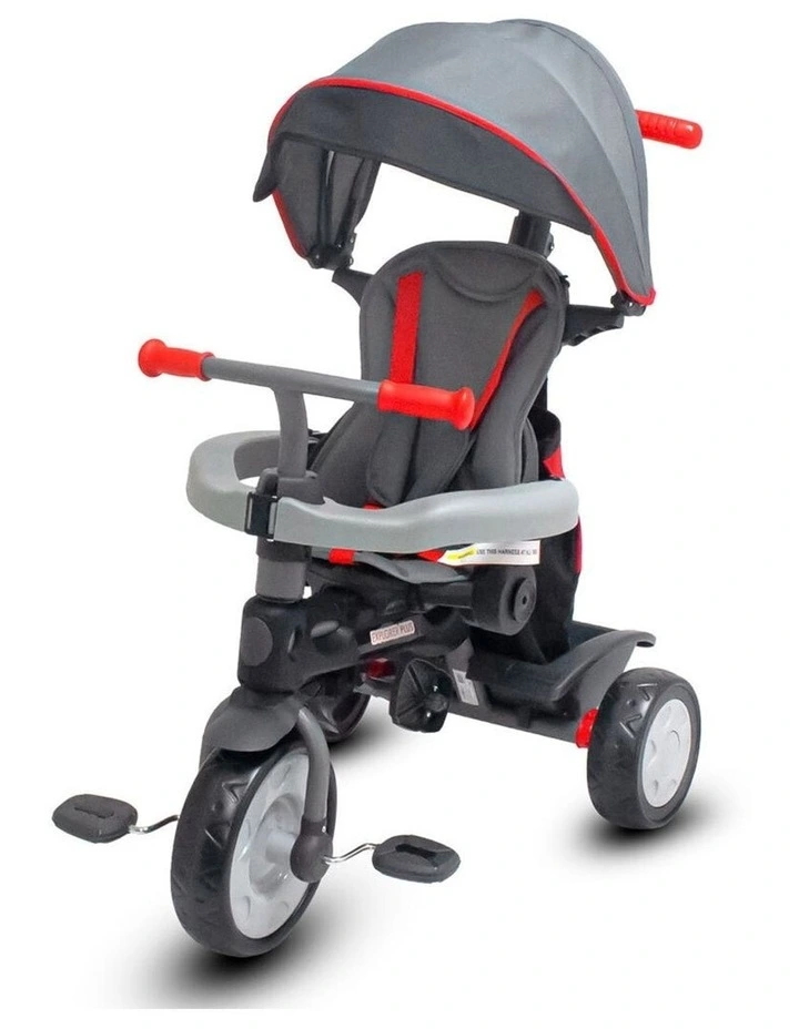 Explorer Plus Reclining Kids Trike/Pram & Parent Handle 10-36m Grey/Red