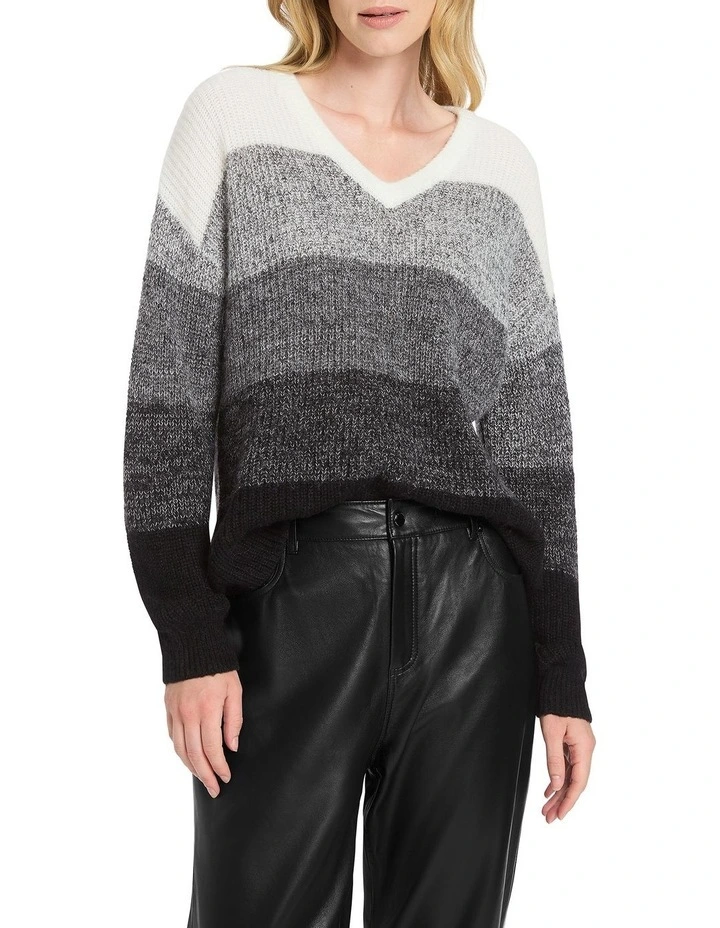 Roan Ombre Knit in Black/Ivory