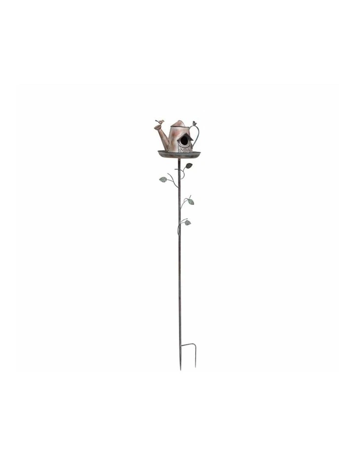 Watering Can Birds House Garden Stake in Multi