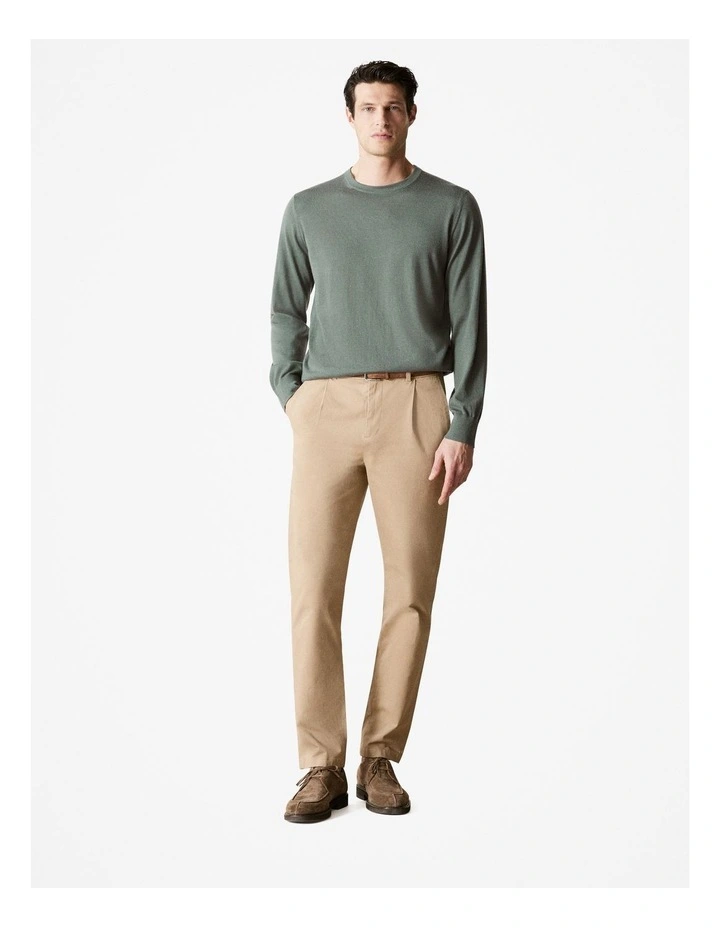 Pleat Front Chino Pant in Desert
