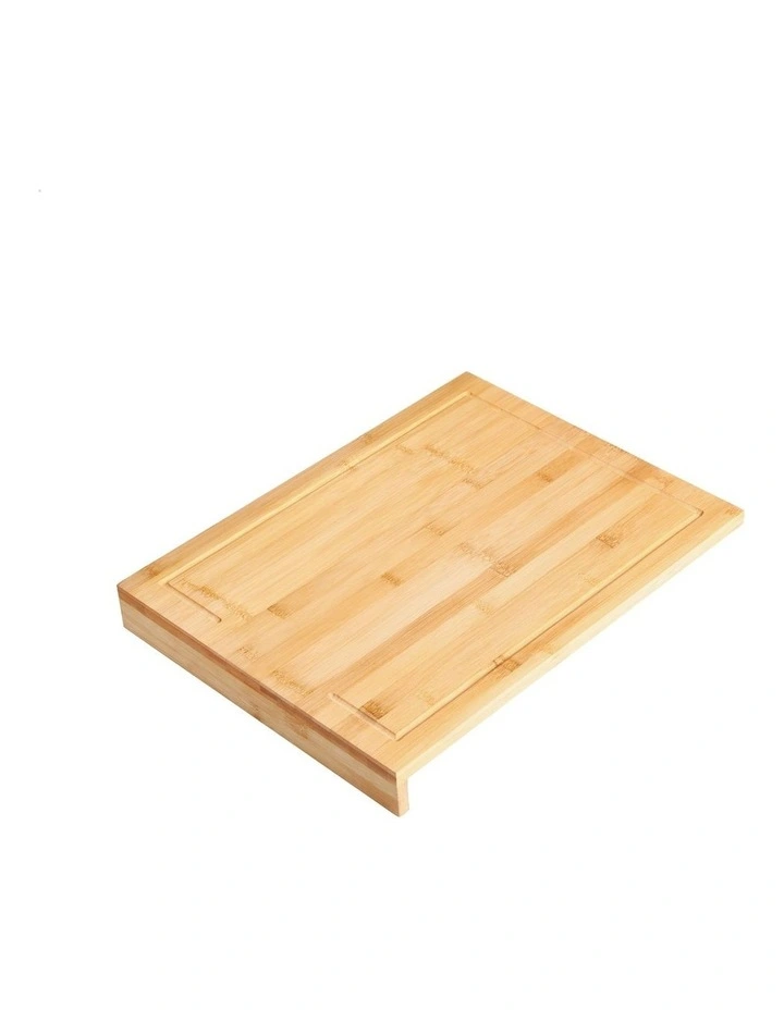 Bamboo Cutting Board With Counter Edge 45x35x5cm in Natural Brown