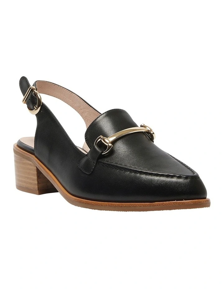 Elsa Heeled Leather Shoes in Black