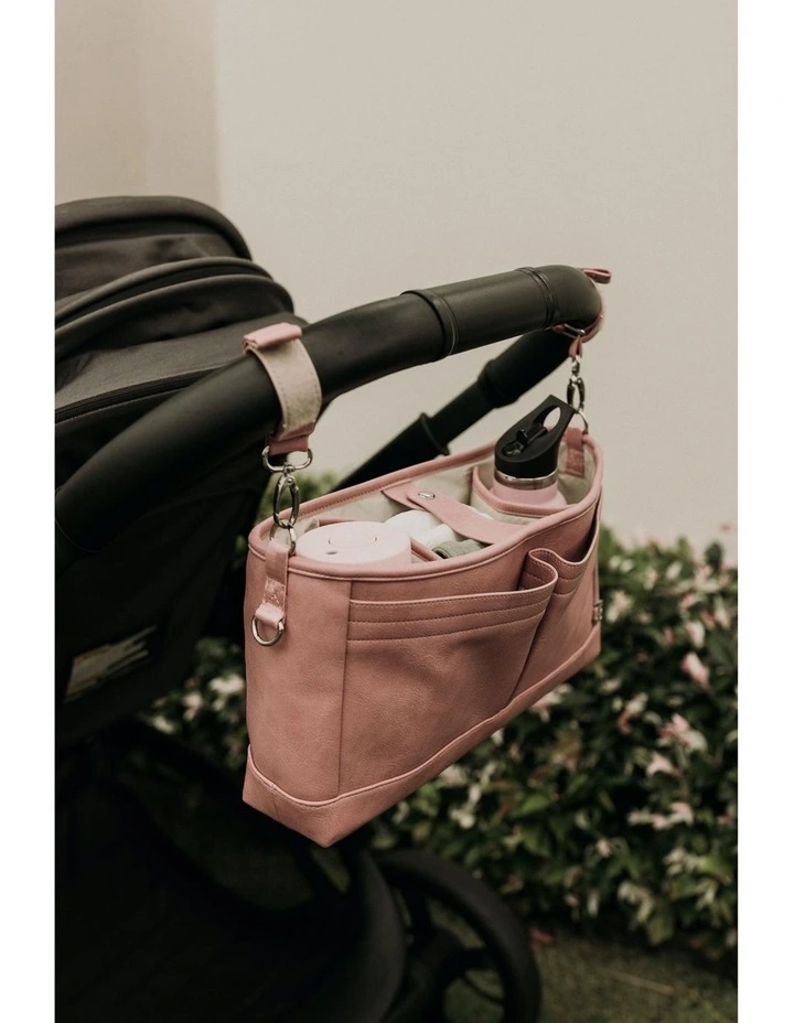 Signature Vegan Leather Pram Caddy in Dusty Rose
