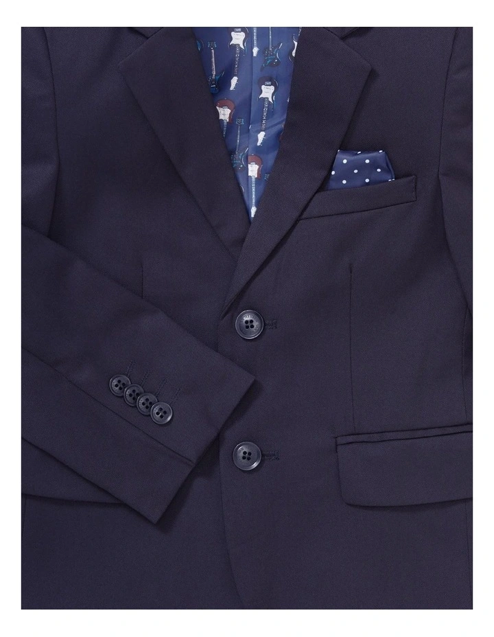 Youth Fit Plain Stretch Twill Suit Jacket in Ink