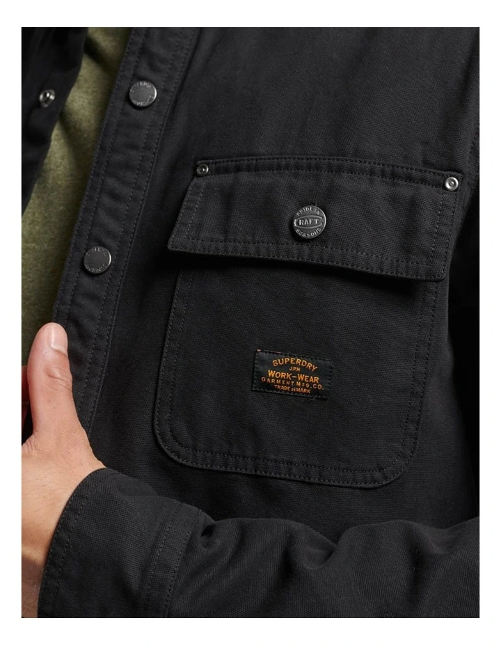 Canvas Workwear Overshirt in Black