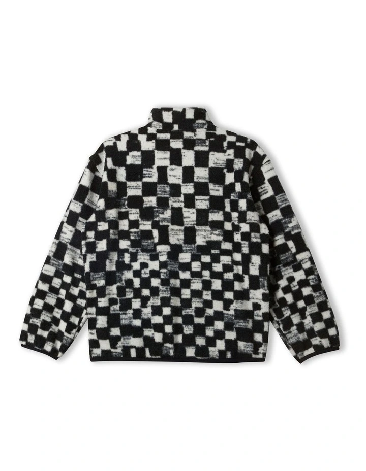Saturn Distort Half-Zip Fleece Sweater in Black Mercury