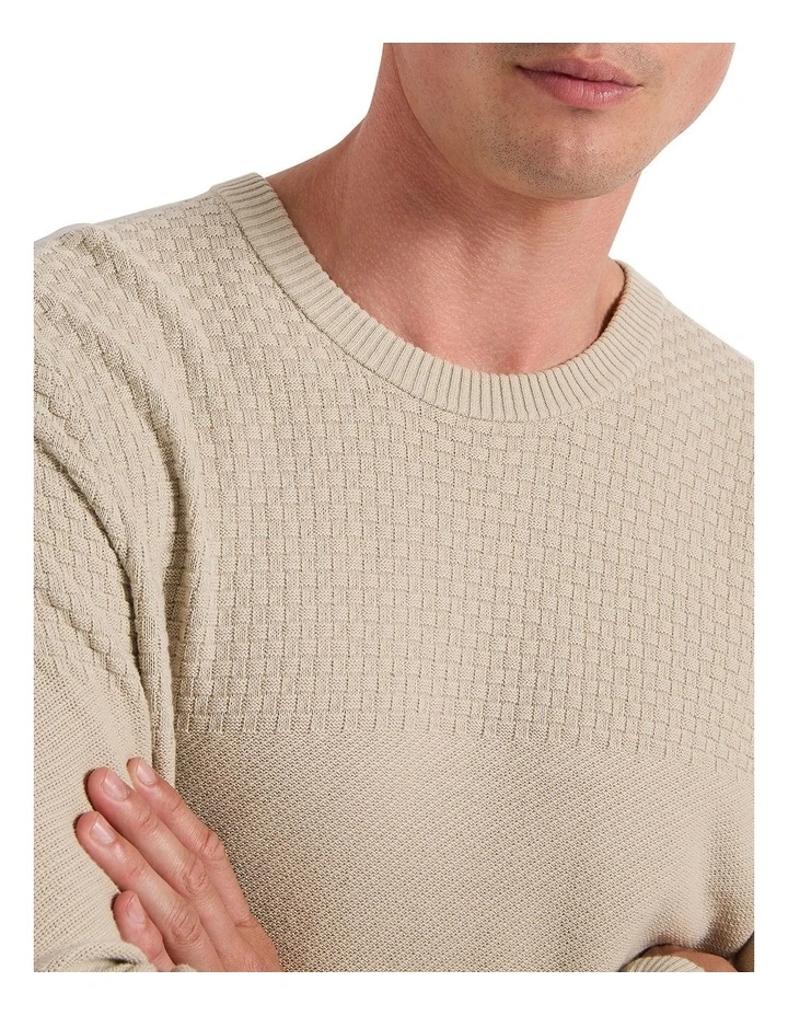 Albany Cotton Knit Sweater in Limestone