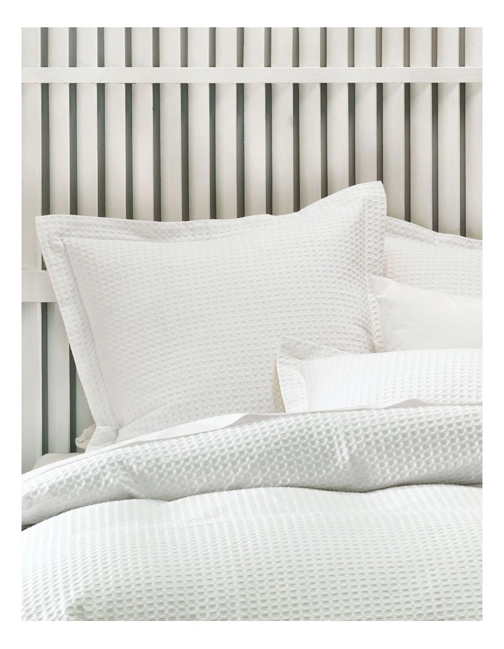 Deluxe Waffle Quilt Cover Set In White