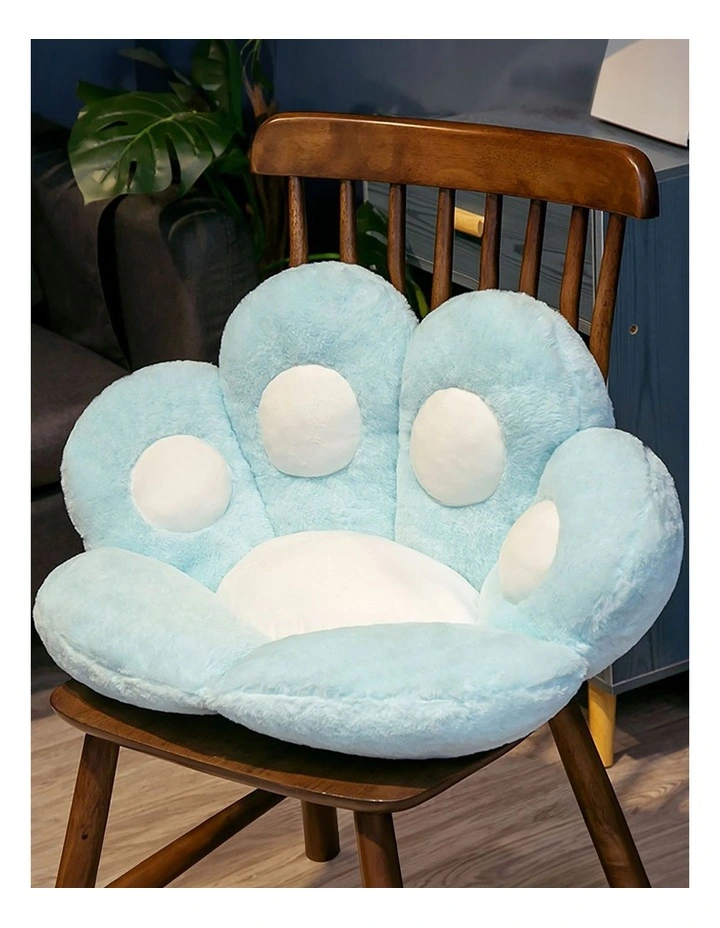 Paw Shape Cushion Warm Lazy Sofa Decorative Pillow 70cm in Mint Blue