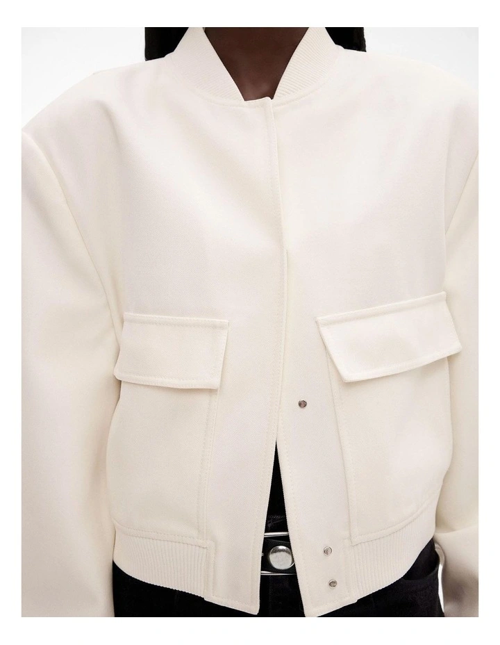 Structured Bomber in Cream