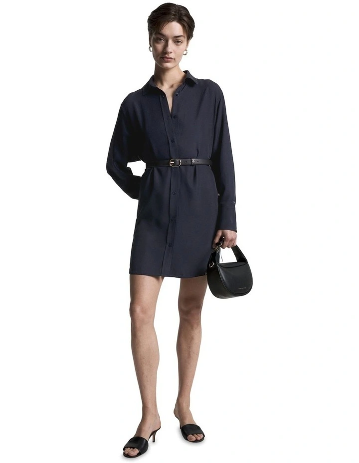 Pieced Short Shirt Dress in Desert Sky