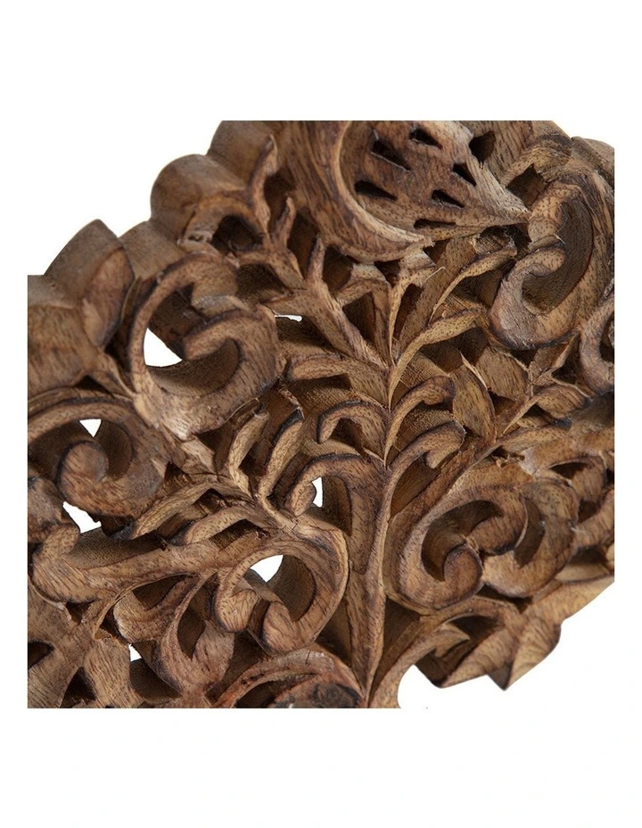 Mango Wood Tree of Life Trivet in Natural
