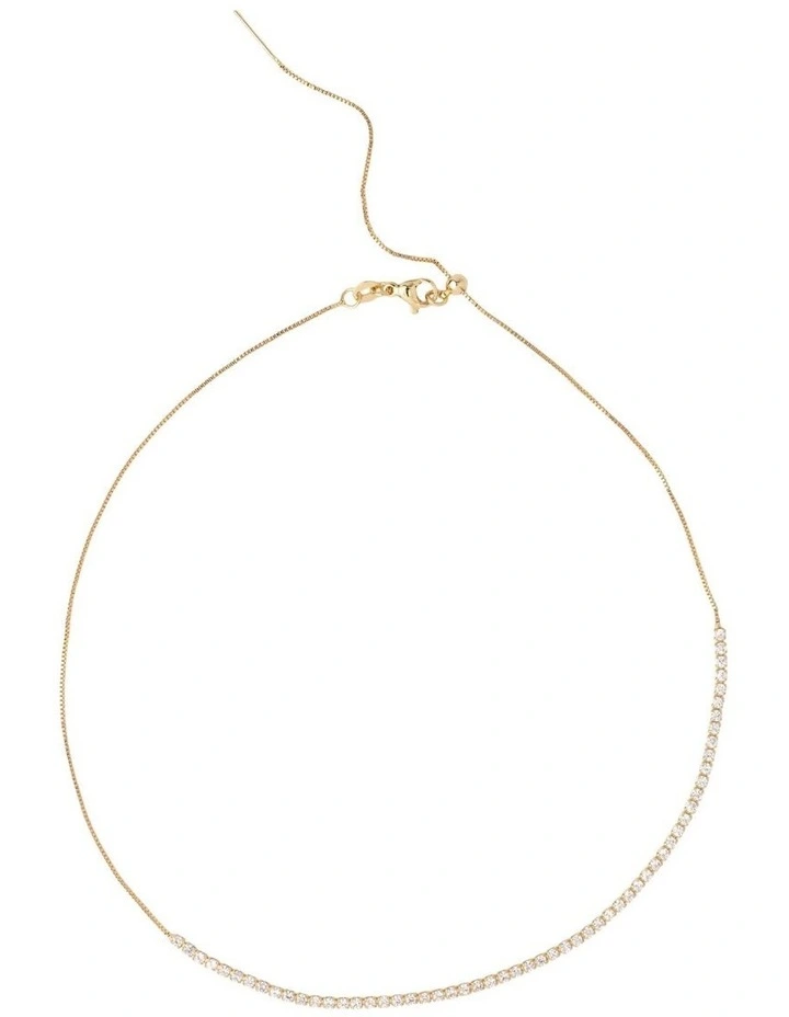 Adjustable Tennis Necklace in Light Gold