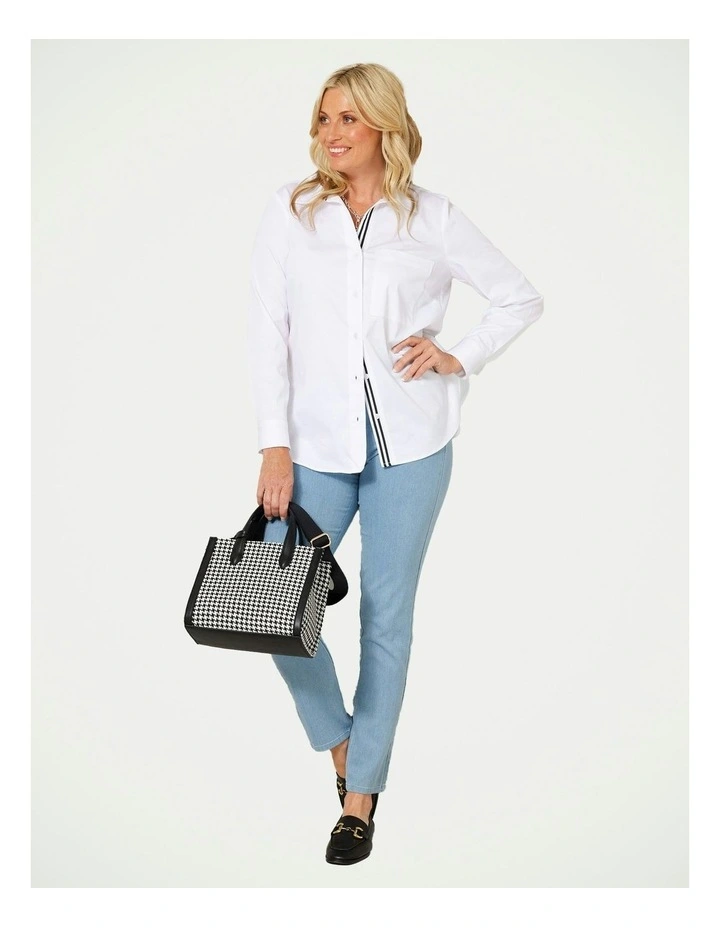Nastro Zimmy Ribbon Trim Shirt in White