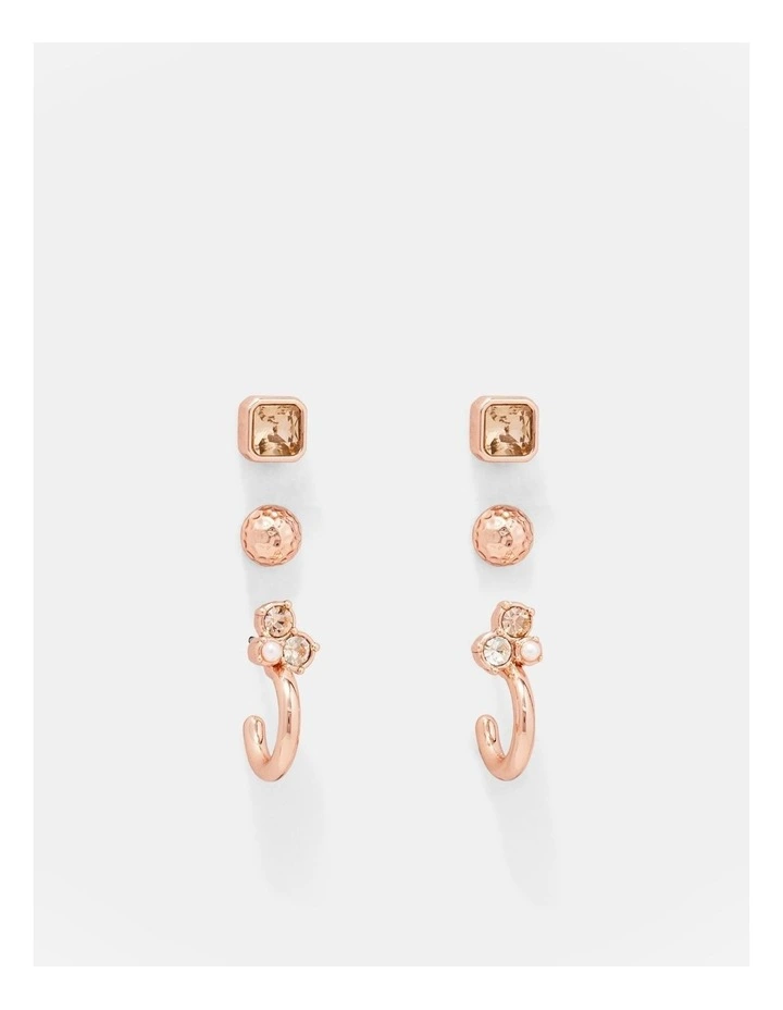 Superstar Earrings Set in Rose Gold