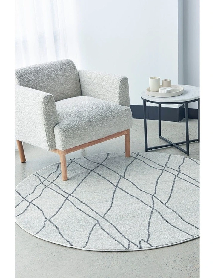 Paradise Jada Round Rug in Grey