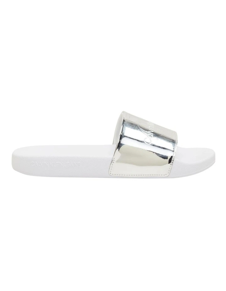 Metallic Monogram Logo Slides in Metal