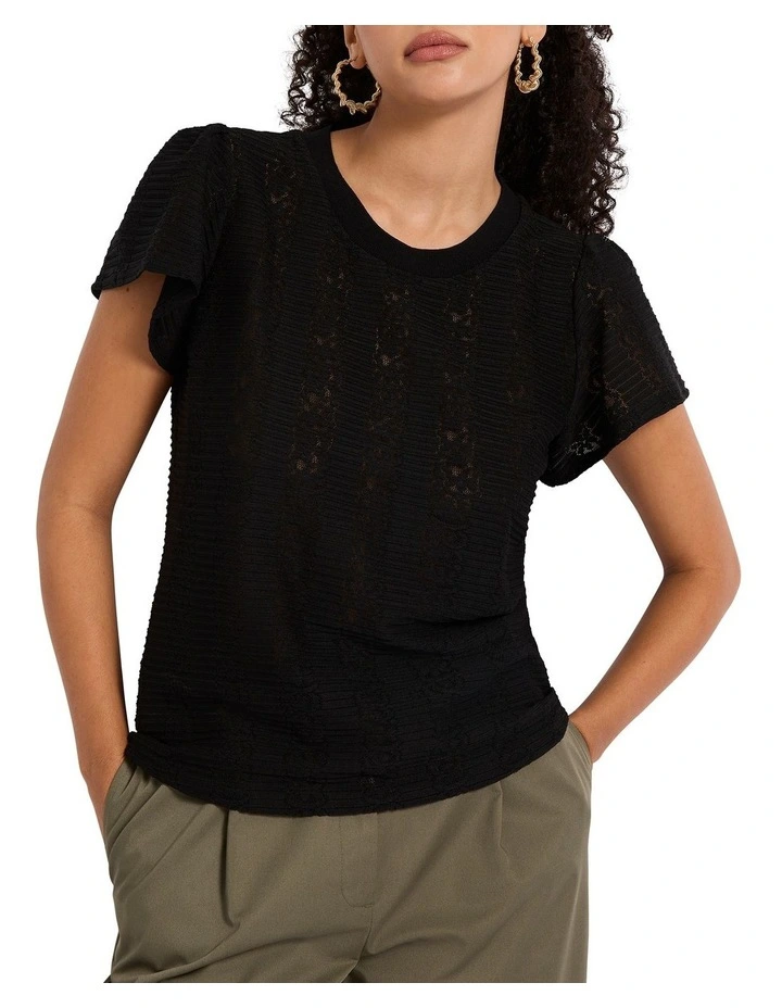 Love Is Blind Lace Top in Black