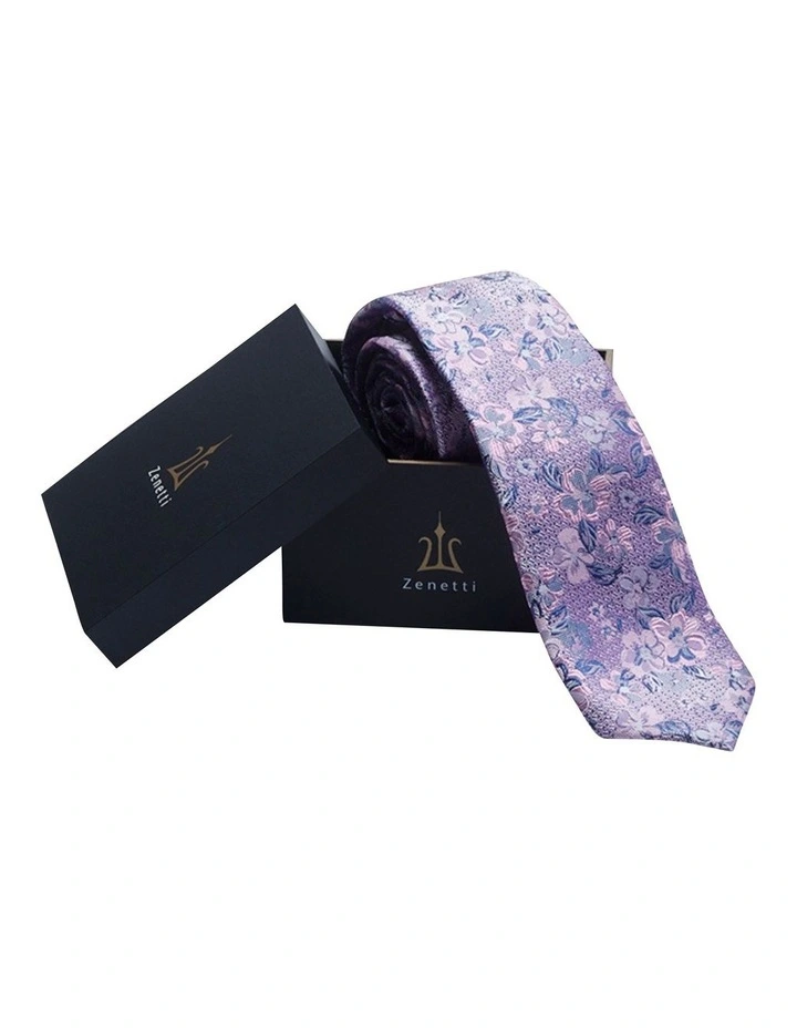 Zenetti Paisley Silk Tie & Hank Set in Pink