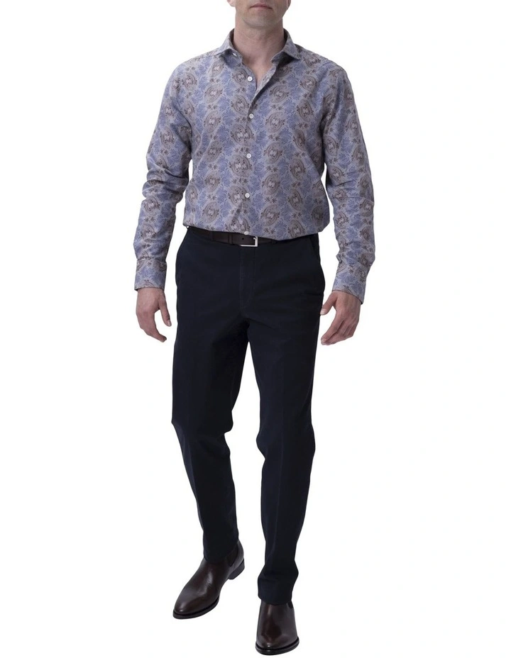 Print Shirt Blue/Tan/White