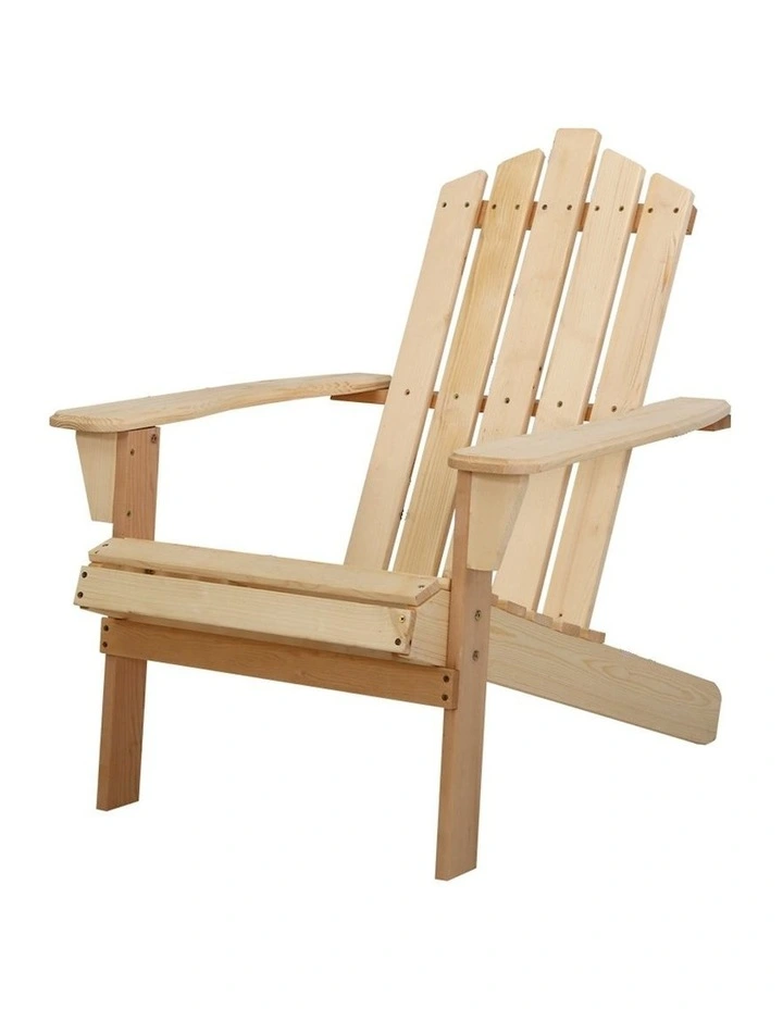 Outdoor Wooden Adirondack Chair in Natural