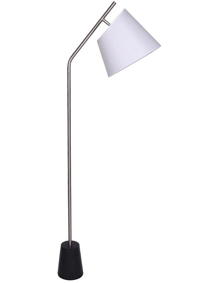Metal Floor Lamp Nickel Finish With Black Marble Base