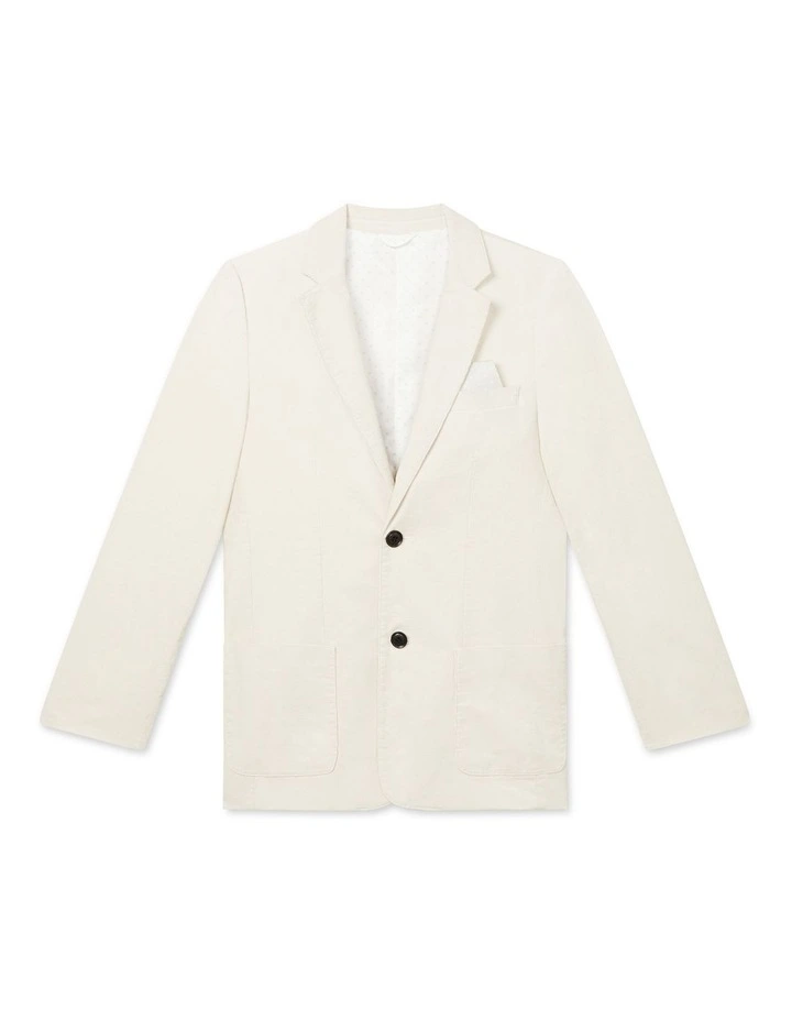 Fit Wale Cord Blazer in Ecru