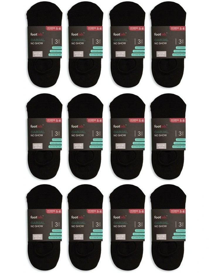Casual No Show Socks 36 Pack in Black