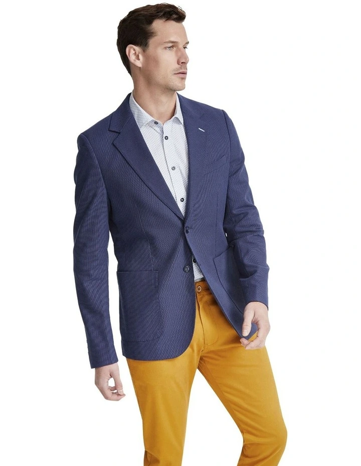 Blake Cotton Stretch Blazer in Navy