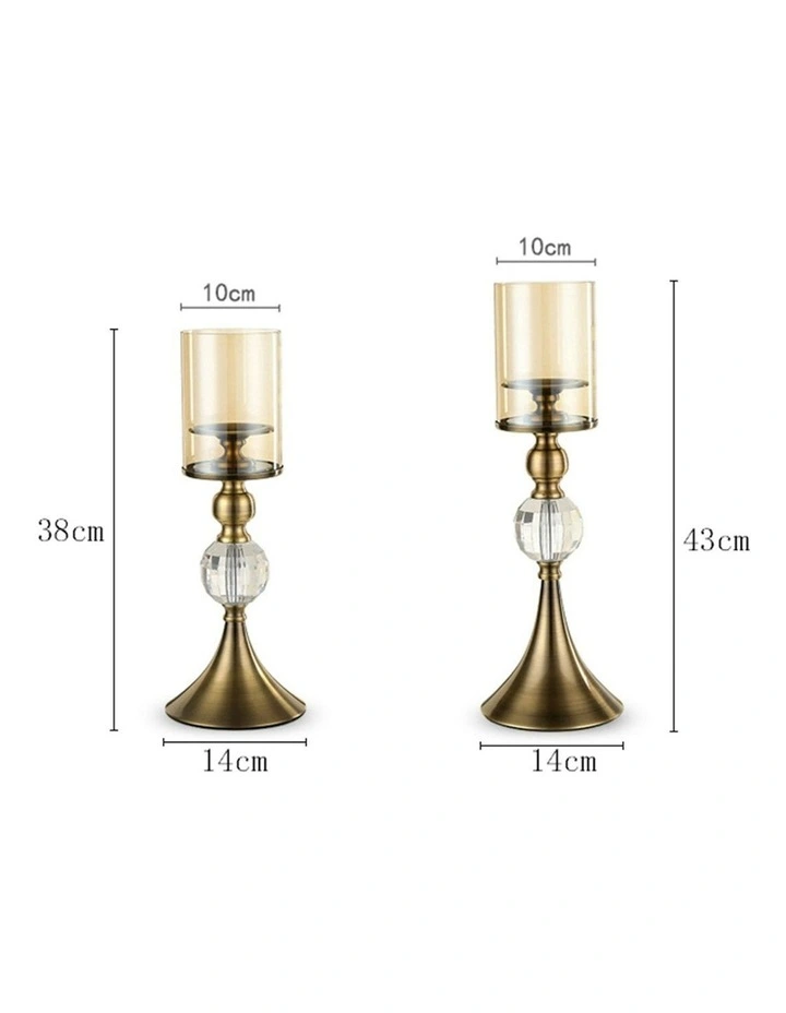 Glass Candle Holder Candle Stand in Brown