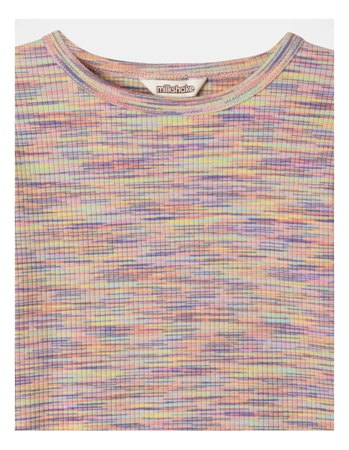 Space Dye Rib Top in Rainbow