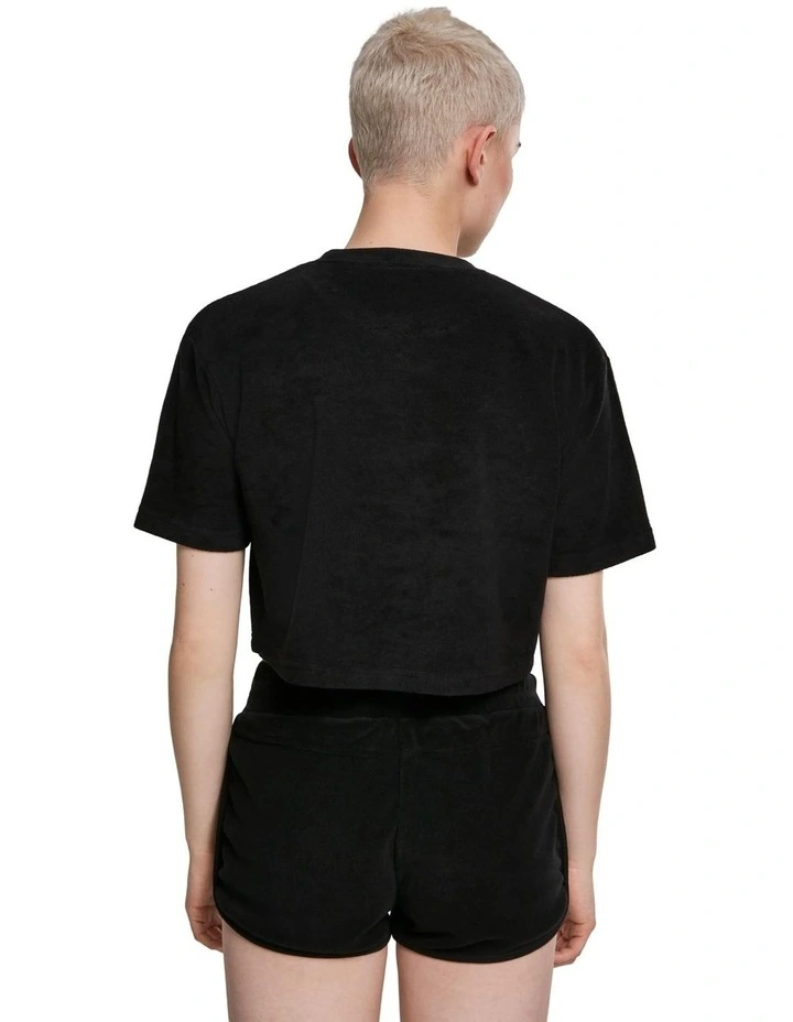 Short Towel Tee in Black
