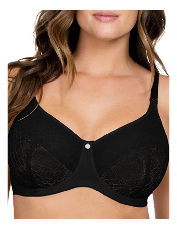 Enora Underwire Minimiser Bra in Black