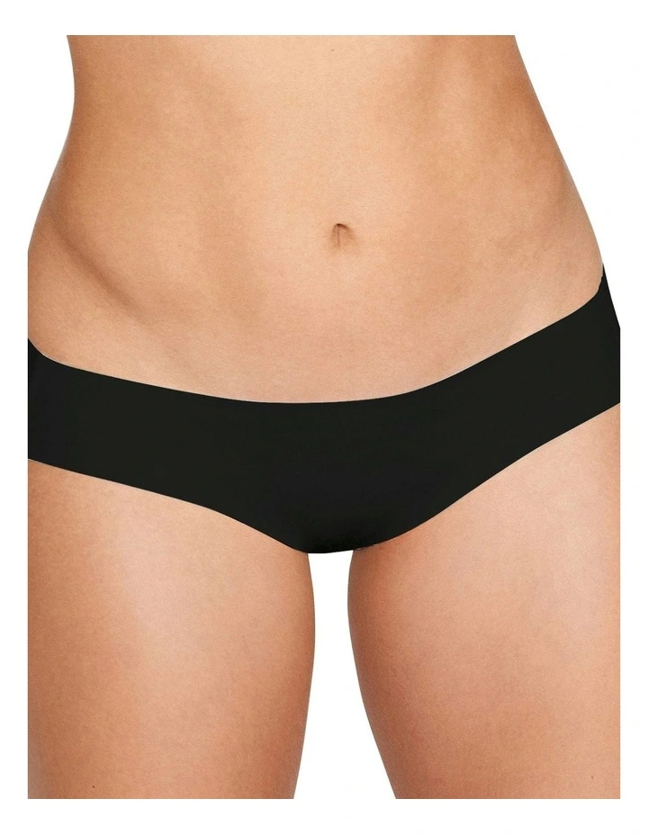 Cotton and Modal Seamless Invisible Hipster Brief in Black