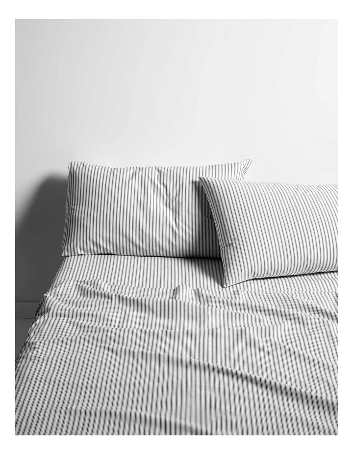 Ticking Stripe Sheet Set in Charcoal