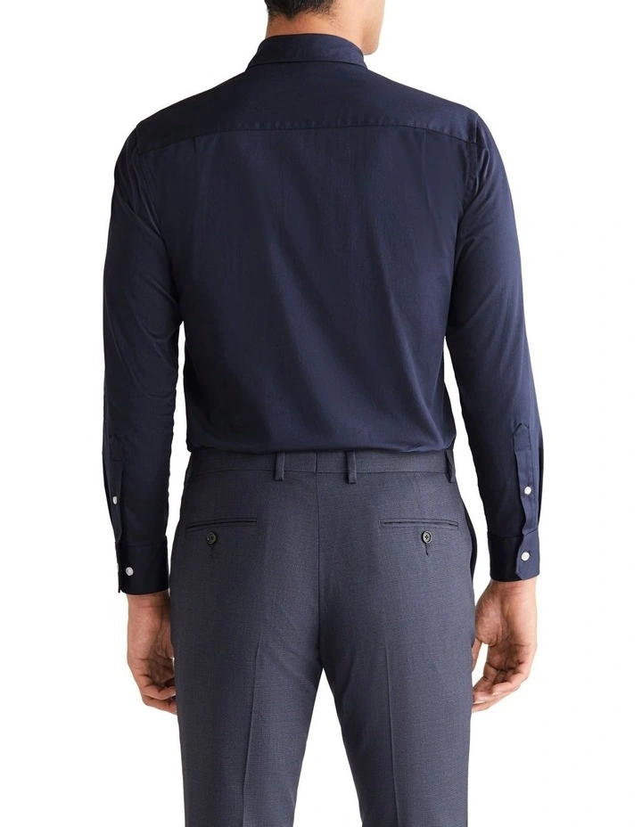 Slim Stretch Poplin Shirt in Indigo