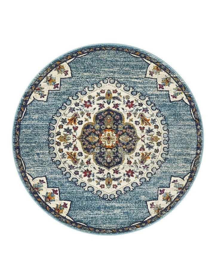 Babylon 202 Blue Round Rug