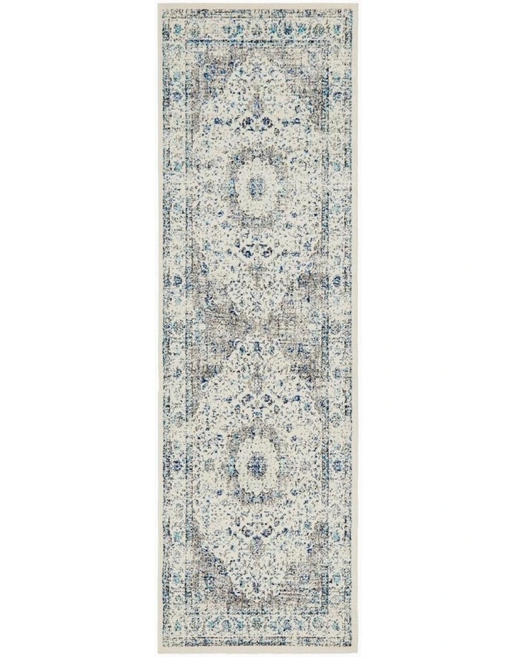Evoke Mist Transitional Runner Rug in Grey