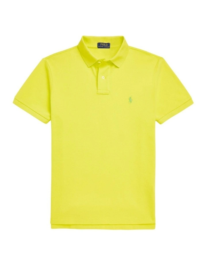 Custom Slim Fit Mesh Polo Shirt in Yellow