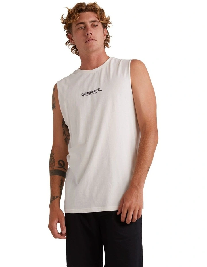 Triple Up Sleeveless Muscle T-shirt in Gardenia