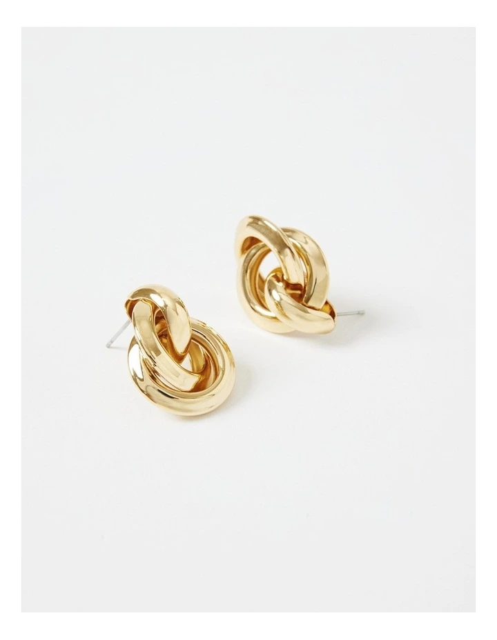 The Yvie Twisted Hoops in Gold
